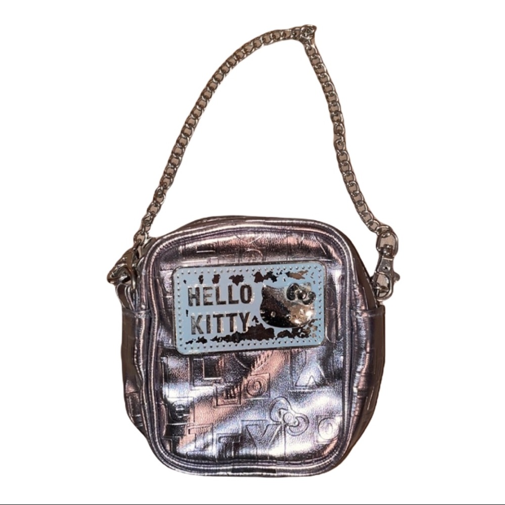 Hello Kitty Metallic Silver Mini Bag Pouch Purse